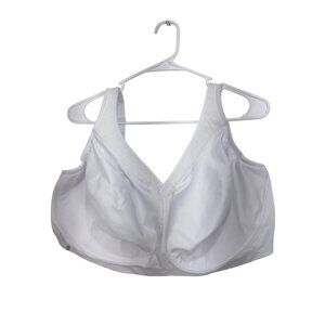 Glamorise Sport Womens White Wire-Free Sports Bra Size 46H High Support